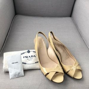 Nude Prada Slingbacks 37.5